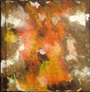   prep ii , 2007-2008, mixed media on mat board, 3" x 3" 