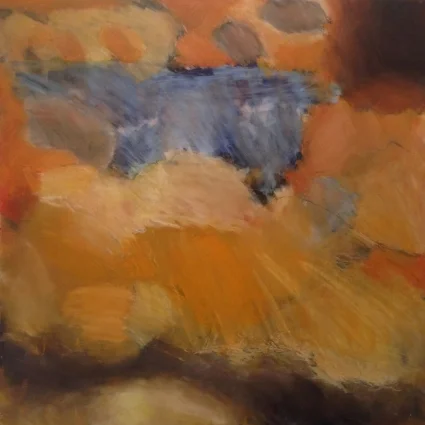   Wear , 2014, oil and oil pastel on wood, 12" x 12" 