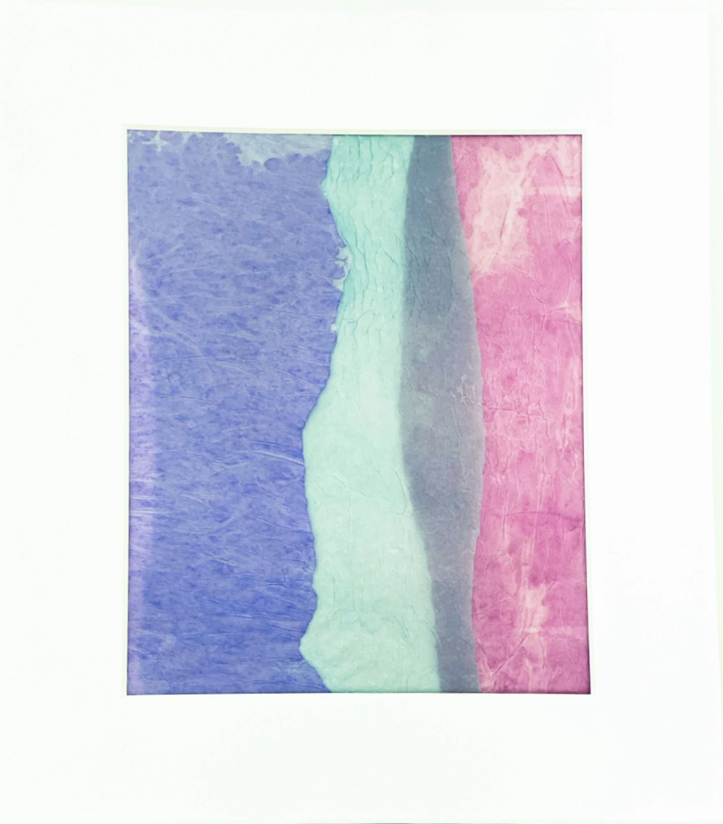 Ultramarine blue, pale blue green, raspberry