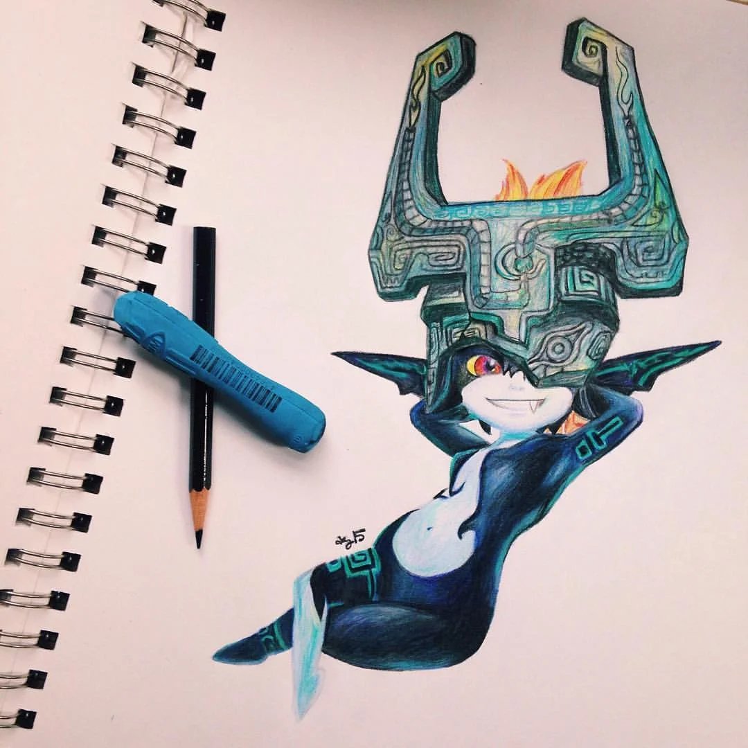 MIDNA, or, the wonders of setting a deadline #✏️ #🎮 #nintendo #twilightprincess #coloredpencil #drawing #zelda