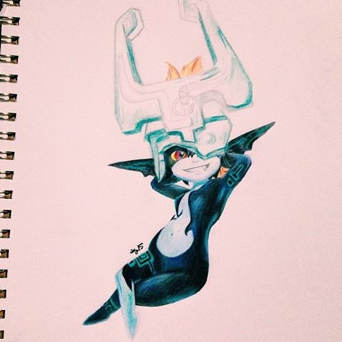 I promised myself I would finish this by march so here is a #tbt to keep me honest&hellip; that hat is gonna be fun 😅🖋🎨✨🎮 #midna #zelda #nintendo #videogames #art #drawing #coloredpencil #twilightprincess