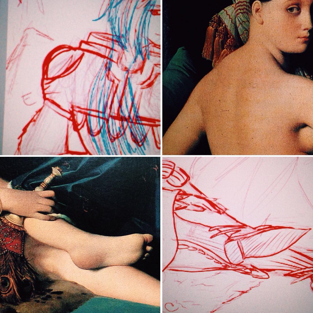 sneak peek of my next project #wip #wacom #sketch #finalfantasy #videogames #art #grandeodelisque #ingres #🎮 #🎨 #✏️