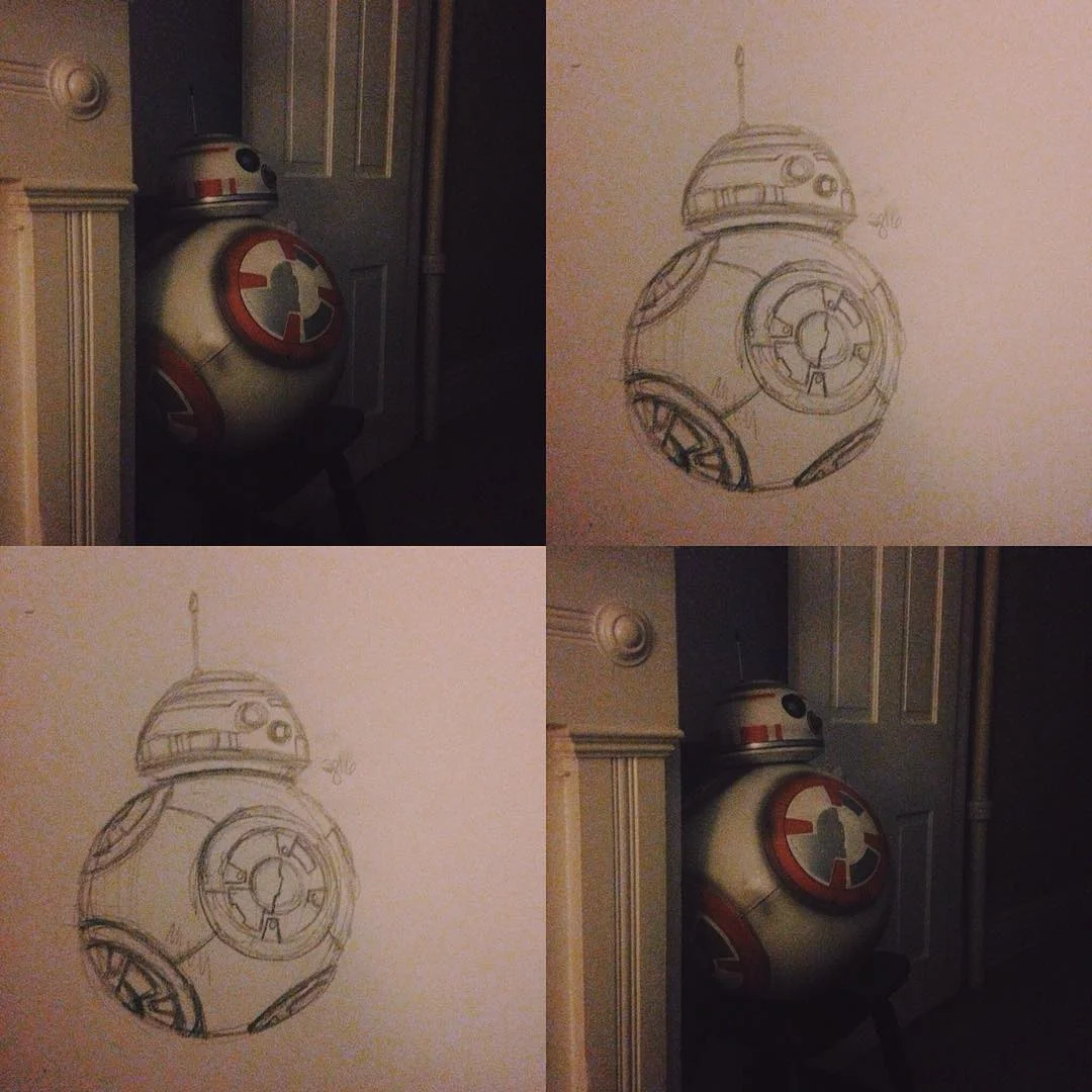 life drawing feat. @mightymurray&rsquo;s new BB8 💓✏️🎨🎉