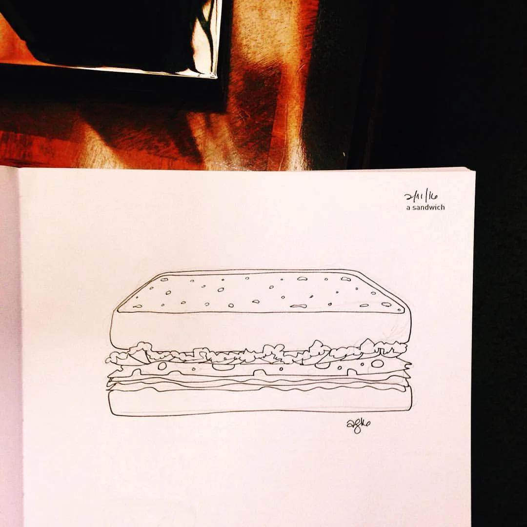 a sandwich #642thingstodraw #✍🏼 #ink #drawing #🍞