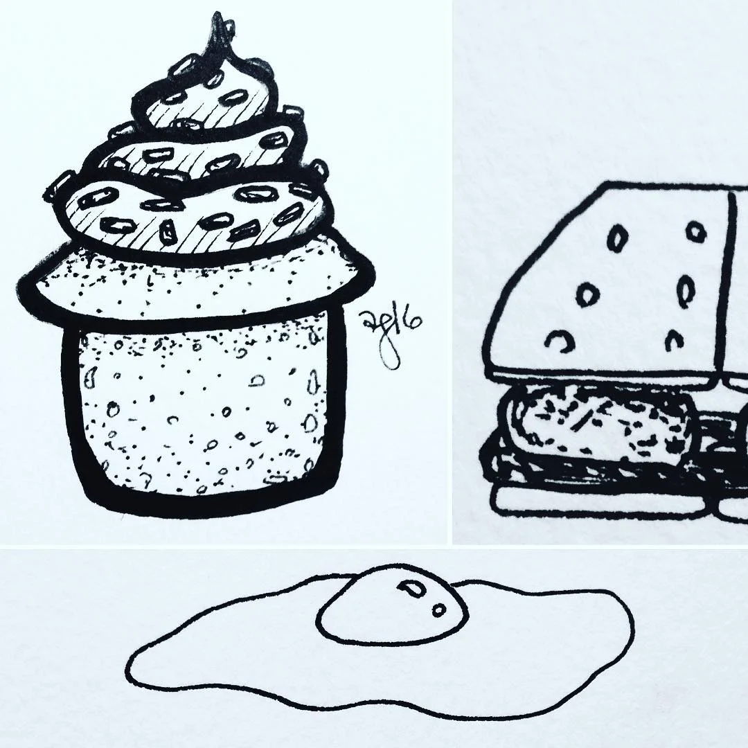 food doodlin #🍳 #🍫 #🍰 #✍🏼 #art #ink