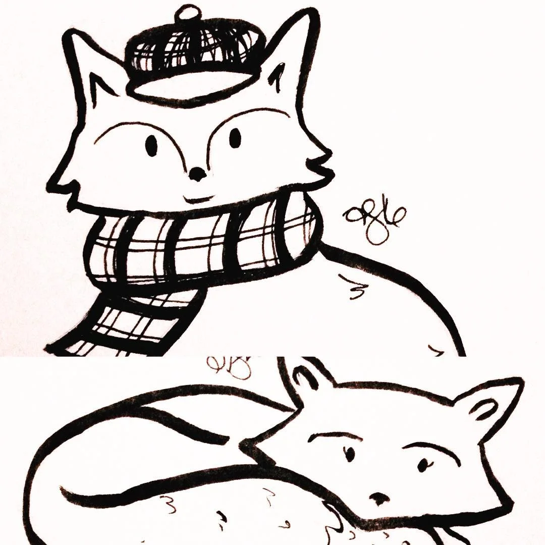 quick sketches of our new salt shakers, archibald and melinda the cute fox couple #ink #art #🐺 #✍🏼