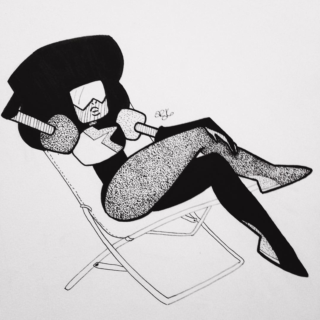 watching a lot of #stevenuniverse this evening. so here is #garnet, my favorite gem. #✨ #💎 #art #ink #illustration #stippling