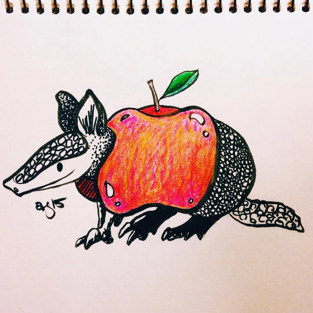 Apple armadillo #inktober #🖋 #🍎