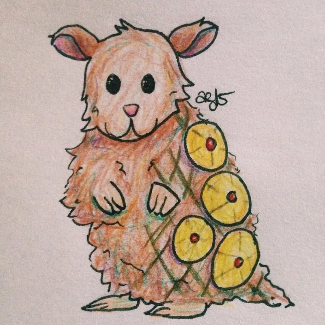 Ham Hamster 😂 #inktober #✒️ #🐭 #🍖