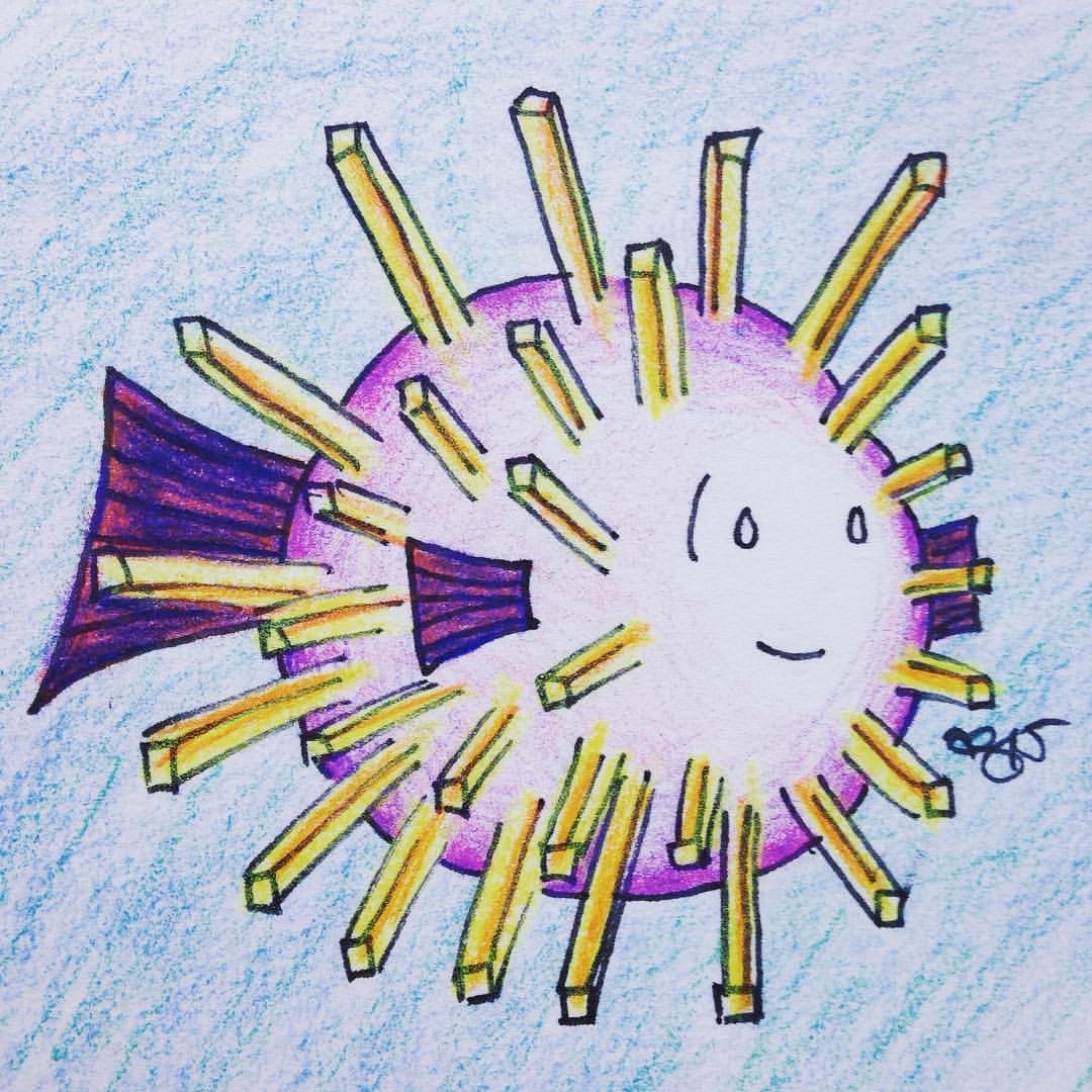 French Fry Fish #inktober #artsnacks #✒️ #🐠 #🍟