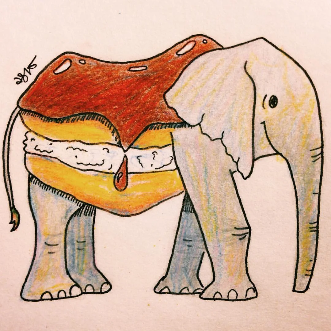 Eclair elephant #✒️ #inktober #animals #alliteration #artsnacks #🐘