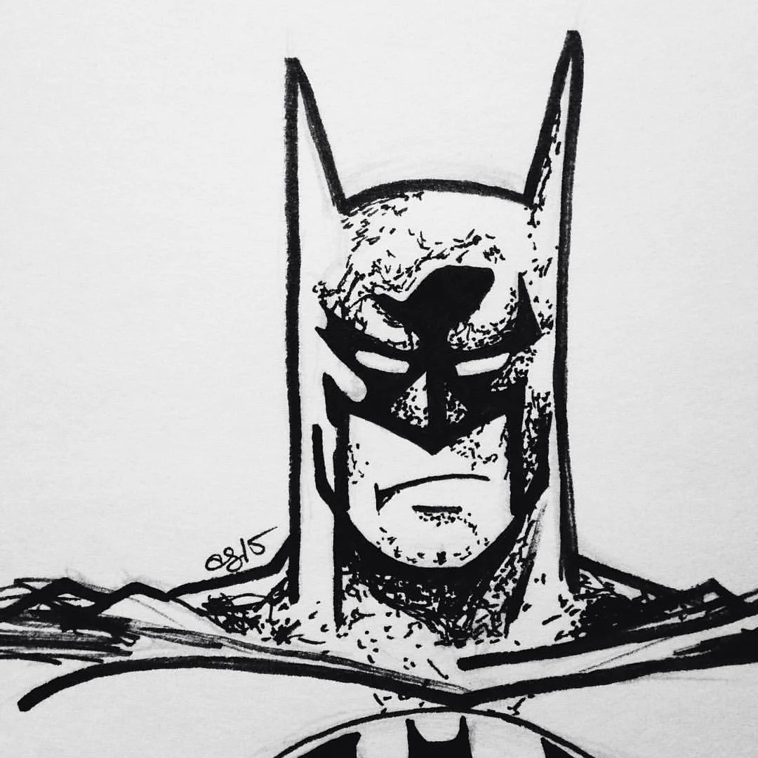 Grumpiest Batman #inktober #VSCOcam #drawing #✒️