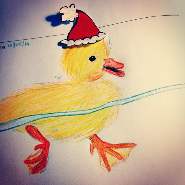 Christmas Duckling for @spanishkyle #642ThingsToDraw #quackquackquack #VSCOcam