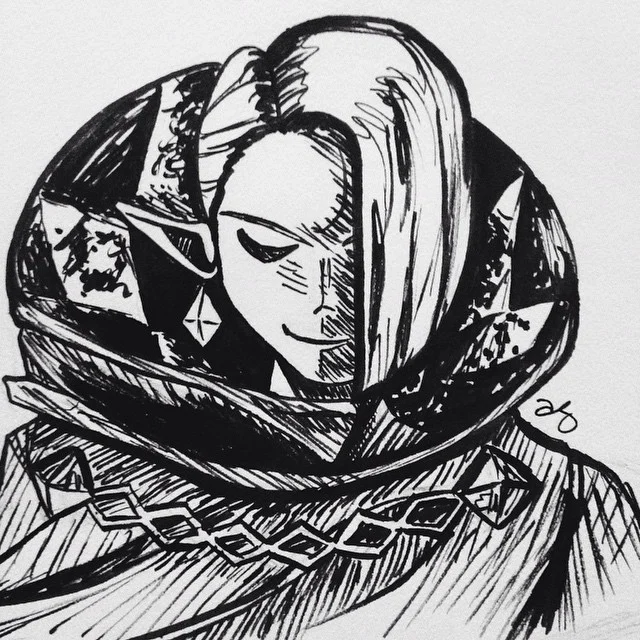 Best for last: Happy Halloween from #Ghirahim. I&rsquo;m so sad this is the final day of #inktober! Thank you @brakglass &amp; #artsnacks all the cool pens I used. Very cool to have discovered a bunch of other artists like @_mico.n and @larsotterclo…