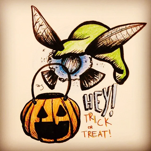 No treats for you, Navi, that&rsquo;s a terrible costume and you&rsquo;re very rude! 🎃 #zelda #nintendo #oot #inktober #artsnacks #vscocam