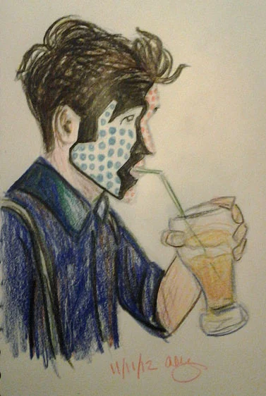 from 2012 (!?!):
B. as a lichtenstein person trying to drink his jameson and ginger without smudging my handiwork