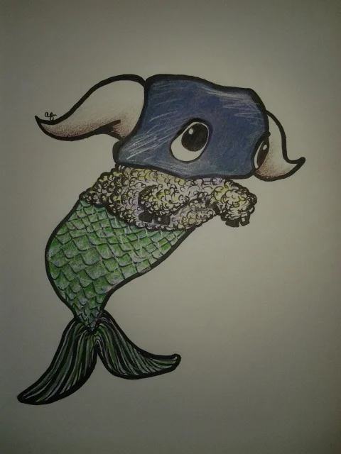 A yan dressed up as a Capricorn. HAPPY HALLOWEEN?