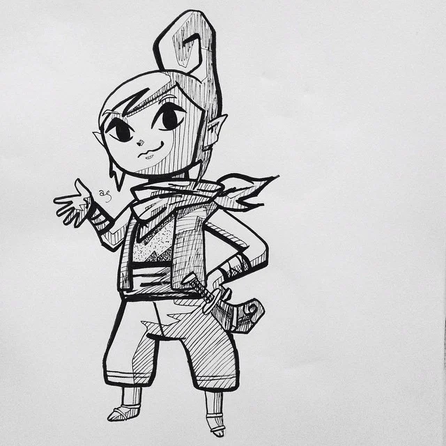 Tetra from Wind Waker for #inktober using #artsnacks #vscocam (where is my triforce emoji)