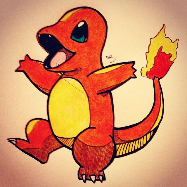 My favorite starter Pokémon, Charmander for #inktober! #artsnacks #vscocam