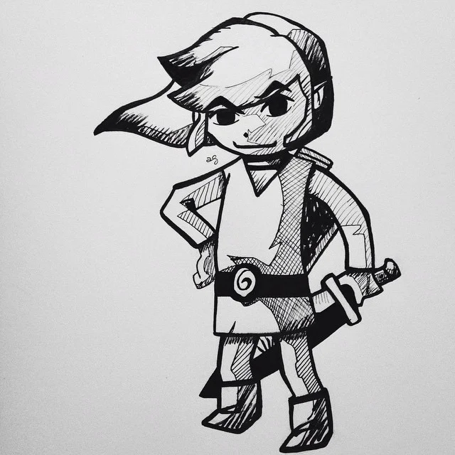 The cutest Link for #inktober #artsnacks #zelda #windwaker #nintendo #vscocam
