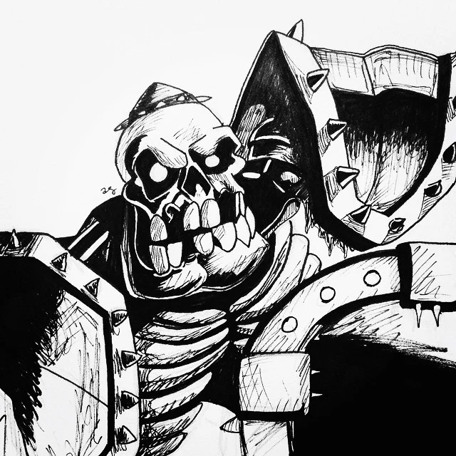 I made it just in time for today&rsquo;s #inktober sketch! Phew. Here is a scary Stalfos Knight from, of course, #zelda. Made possible by #artsnacks via #vscocam.