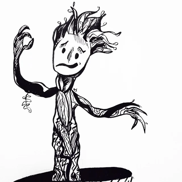 I am Dancing Groot. #inktober #guardiansofthegalaxy #gotg #groot #vscocam