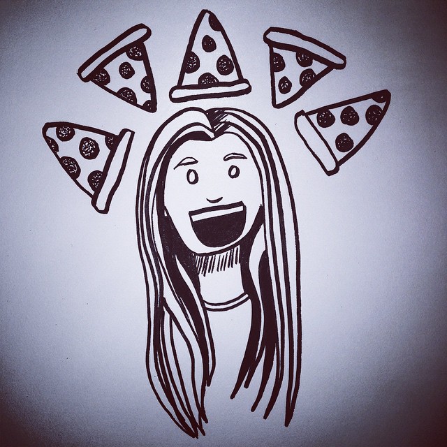 @bdunkelman&rsquo;s terrifying pizza-craziness before tonight&rsquo;s podcast #inktober #pizza #spoopy #vscocam