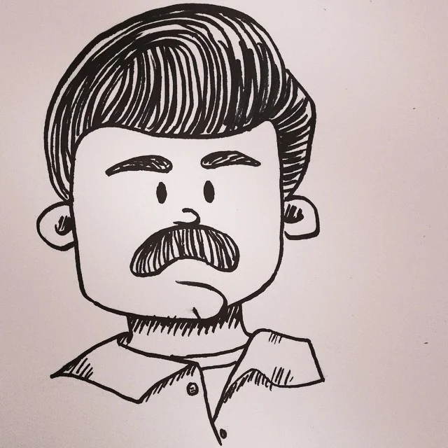 My first attempt at #inktober. Sorry bout yer chin, quasi-chibi Ron Swanson. #artsnacks #vscocam