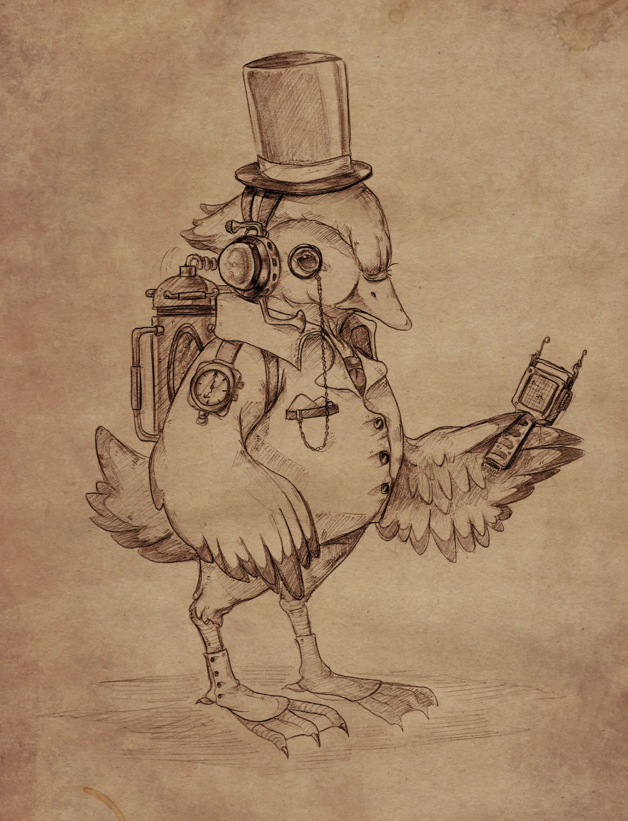 eatsleepdraw:

A steampunk styled mandarin duck.