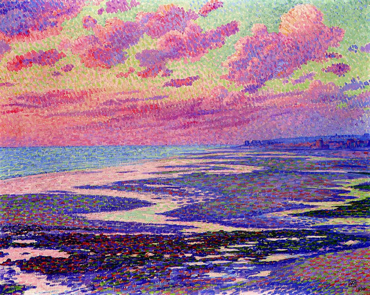 middleburywest:

Beach at Low Tide, Theo Van Rysselberghe
