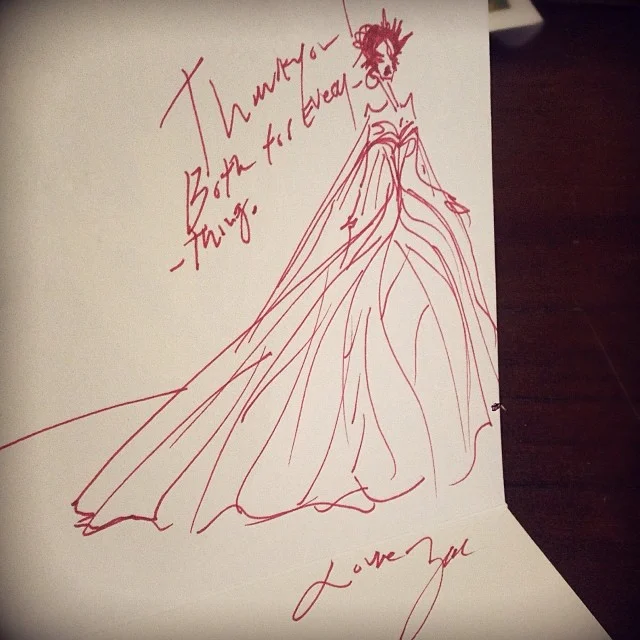 oh-so-coco:

Beautiful little drawing from Zac Posen.
