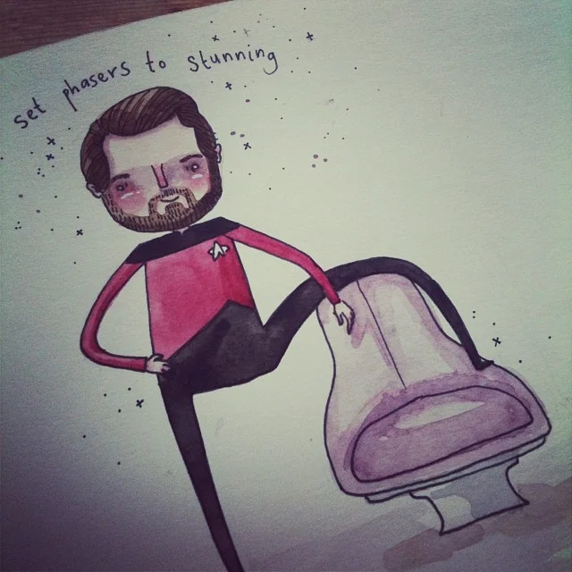 hannakinart:

Set phasers to stunning #riker #startrek #setphaserstostun #williamtriket #tng #thenextgeneration #numberone #makeitso