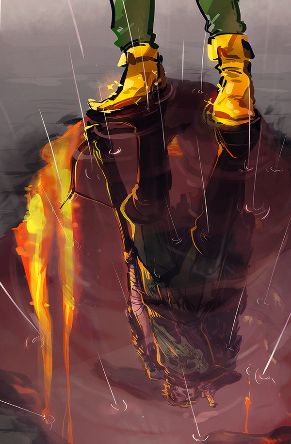 mallius:

the Fool’s true face smiles like a vicious thing, borne from obsidian and mist and fire 
(and those who see past his golden veneer, see it only once)
flipped.