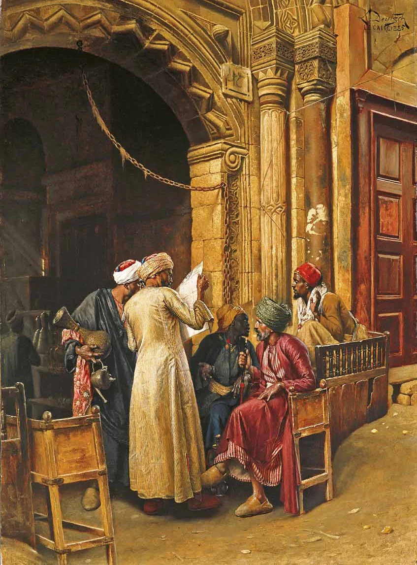 cavetocanvas:

Ludwig Deutsch, A Gathering Around the Morning News, Cairo, n.d.