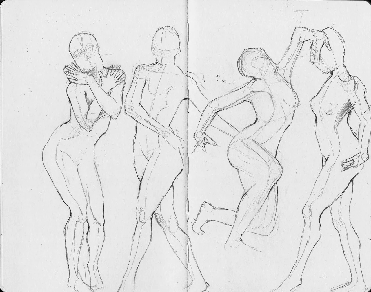 fuckyeahmoleskines:

More art here
Figure drawing using: http://artists.pixelovely.com/practice-tools/figure-drawing/
drawn using reference stock photos by Marcus Ranum
