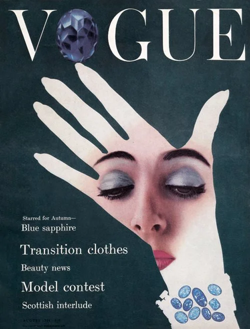 theniftyfifties:

Vogue UK cover, August 1954.