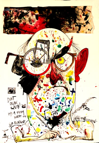 shotdownartist:

russbengtson:

Happy birthday to Ralph Steadman, whose illustrations perfectly embodied Hunter S. Thompson’s style, and who somehow survived their partnership.

HA! i showed buttch this picture today..and wrote an article about Fear…