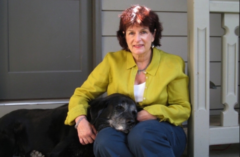 Me and the best therapy dog ever, Theo, 2009.