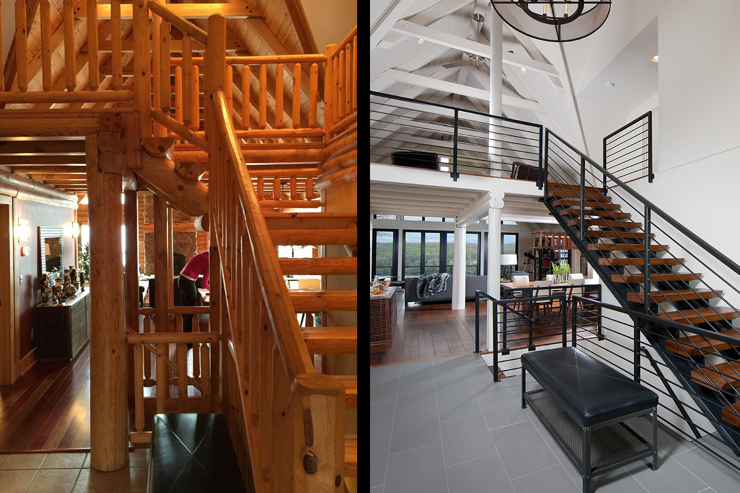 Stairs before and after