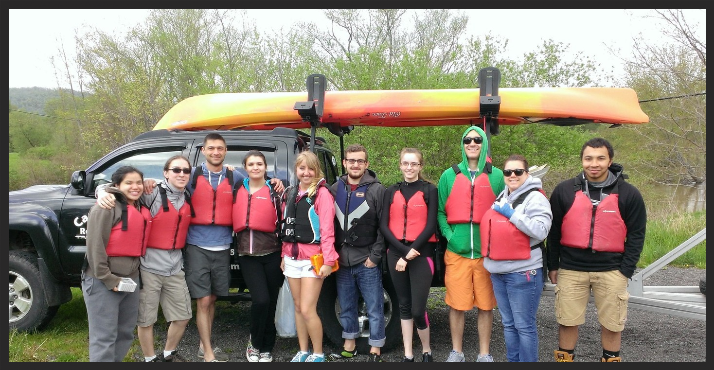  Recent College graduates on a river trip.