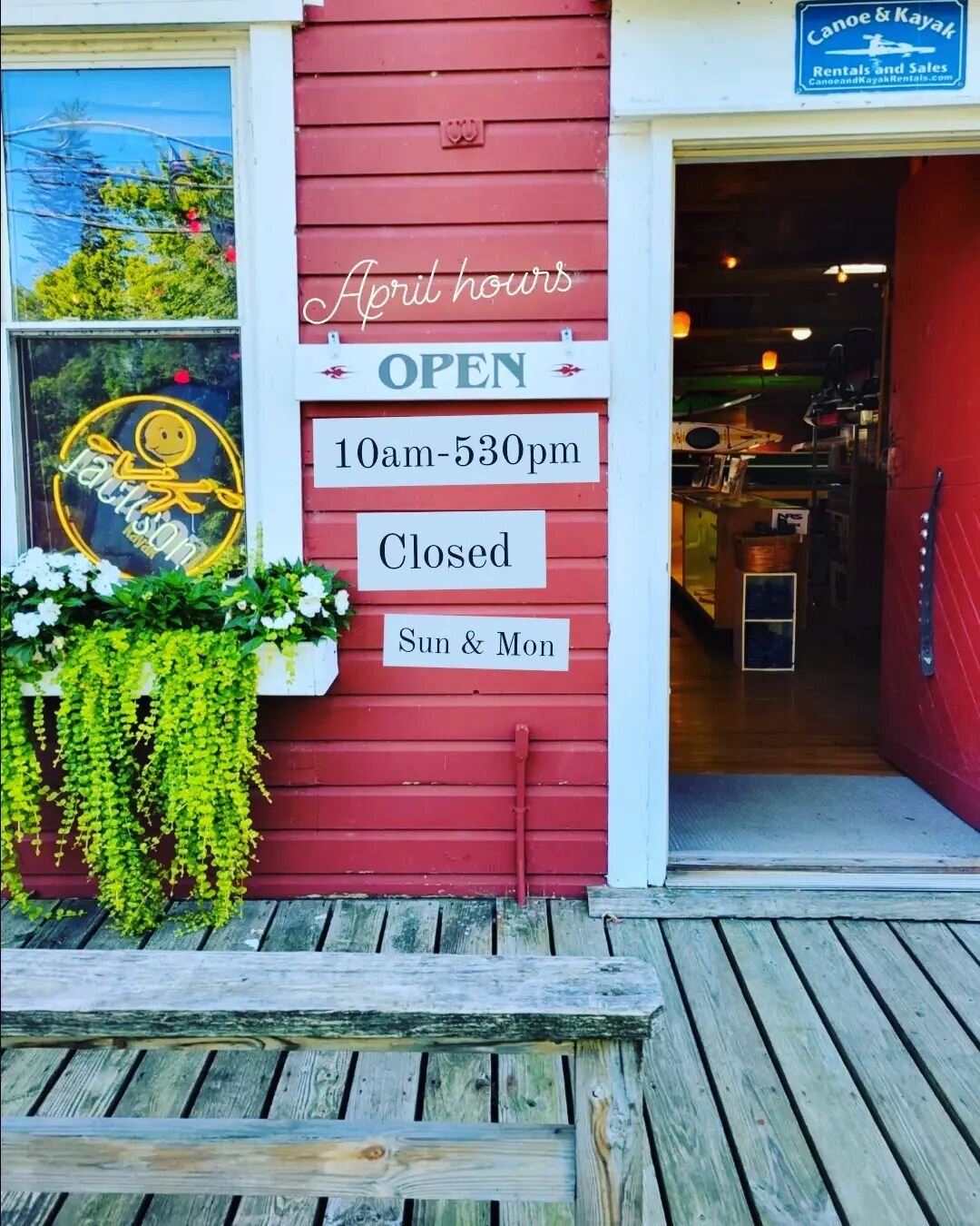 Our doors are open 10am-530pm, Tuesday - Saturday during the month of April. We look forward to seeing you on the water!
&bull;
#kickbackandkayak 
&bull;
@canoeandkayakrentalsandsales