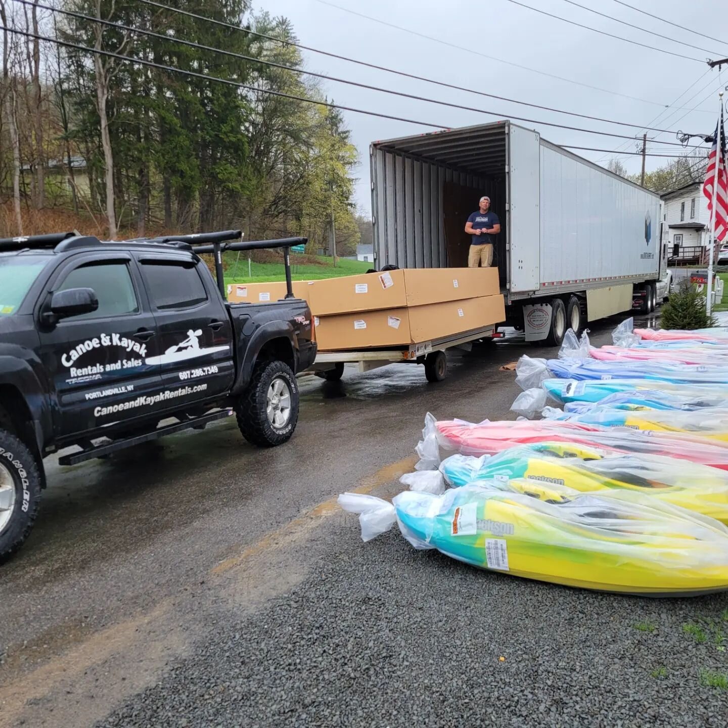 A HUGE thank you to our Jackson Kayak rep @rob.yager.mooseriver for saving the day and helping us unload our first load of Jackson Kayak Whitewater boats. 
&bull;
Now in stock: Antix 2.0, Gnarvana, Rock Star V, and Karma traverse 10. In the fishing c