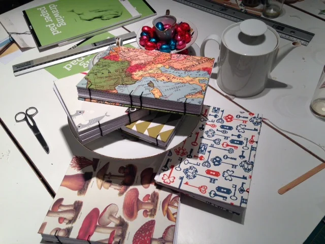 Tea, chocolates and book-making. What could be better.