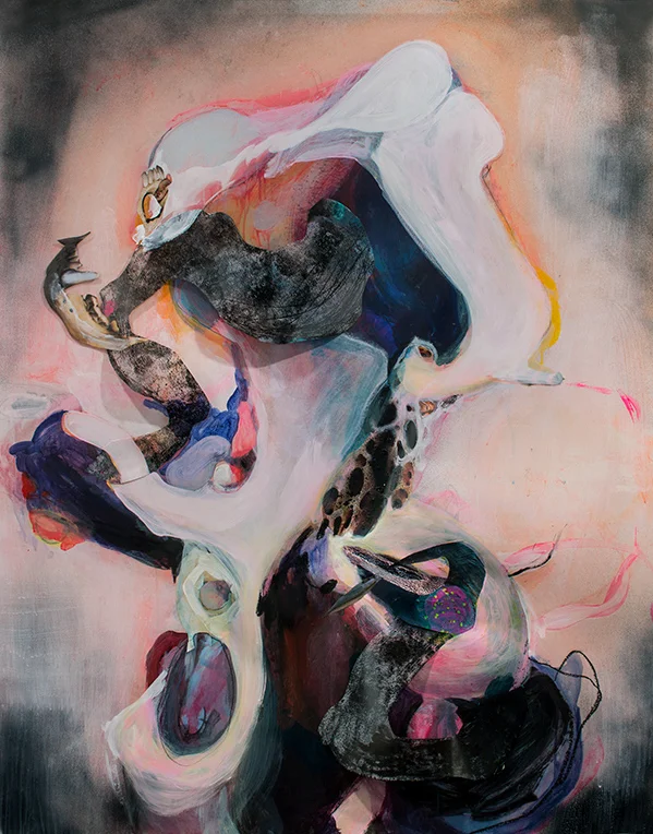 Of Inner life I Digital collage and mixed media on mylar 42" X 60" 2015 Series: Of Matter and Minerality Photo credit: Michel Dubreuil
