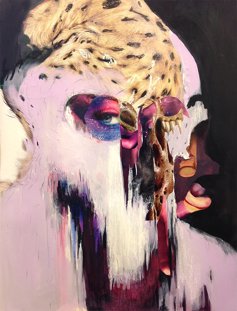 Tigress Collage, print, mixed media on paper 19.5 X 27.5" 2015