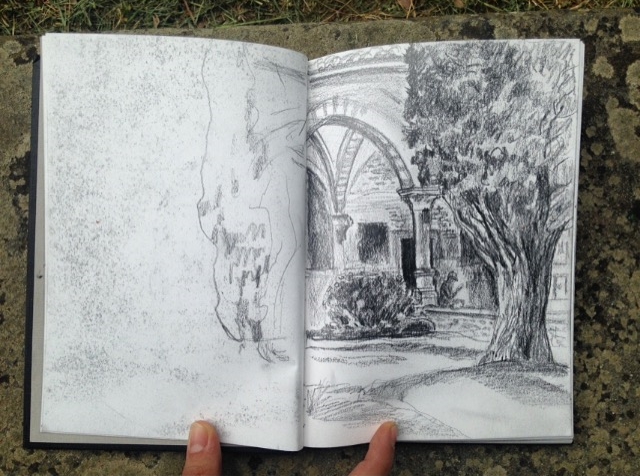 A beautiful drawing of the cloisters by Patricia Kehler