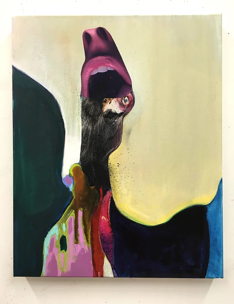 Slip Collage and mixed media on canvas 16" X 20" 2016