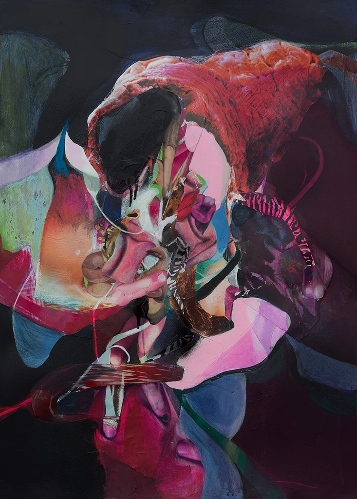22" X 30" Collage, acrylic, and mixed media on paper 2016