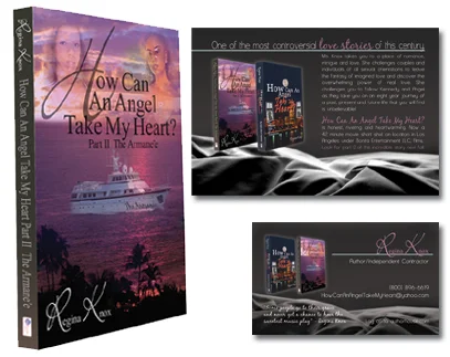 ^ How Can An Angel Take My Heart, Part II, The Armanèe , by Regina Knox - Published book cover for a fictional love story.