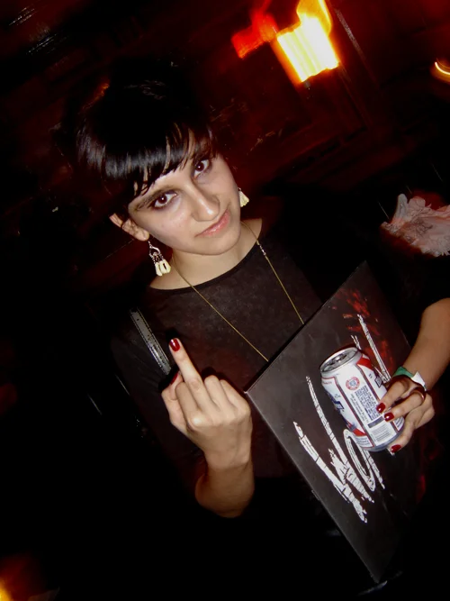 WOMAN - record release - photo00 - Amina with LP.jpg
